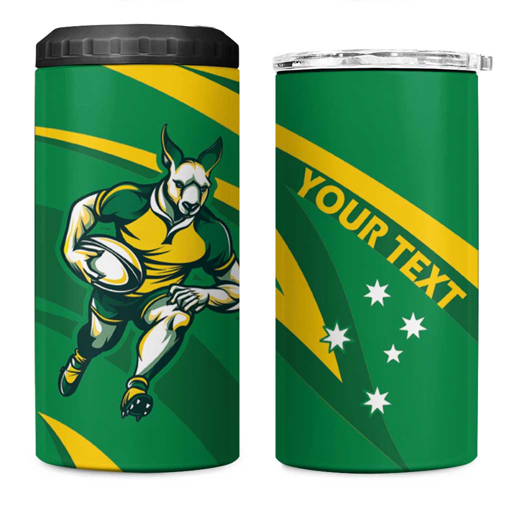 Personalized Australia Rugby Champion Can Cooler Tumbler Wallabies Mascot with Sporty Style