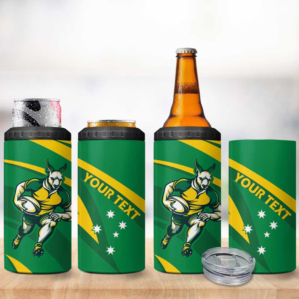 Personalized Australia Rugby Champion Can Cooler Tumbler Wallabies Mascot with Sporty Style