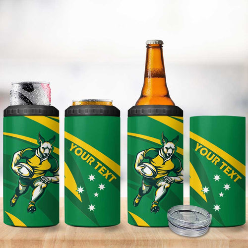 Personalized Australia Rugby Champion Can Cooler Tumbler Wallabies Mascot with Sporty Style