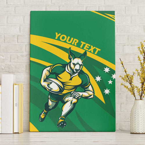 Personalized Australia Rugby Champion Canvas Wall Art Wallabies Mascot with Sporty Style