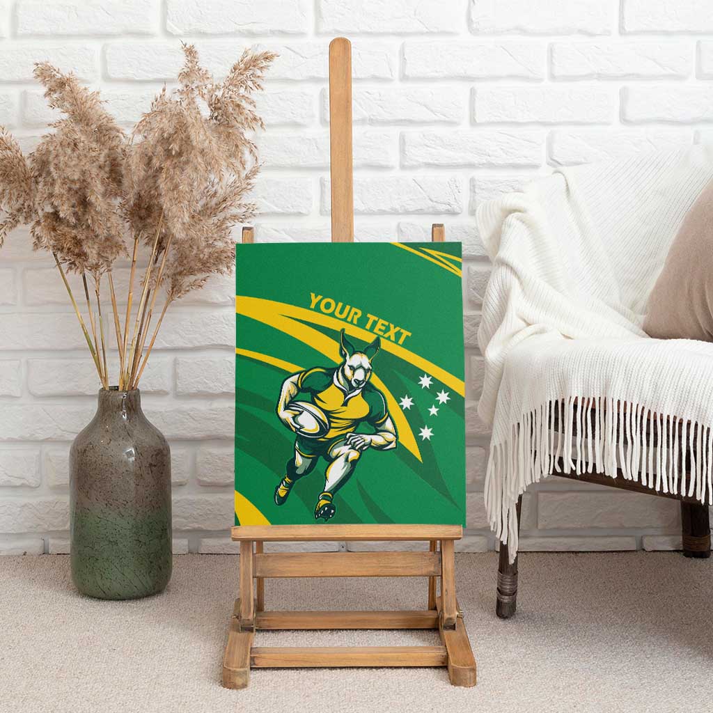 Personalized Australia Rugby Champion Canvas Wall Art Wallabies Mascot with Sporty Style