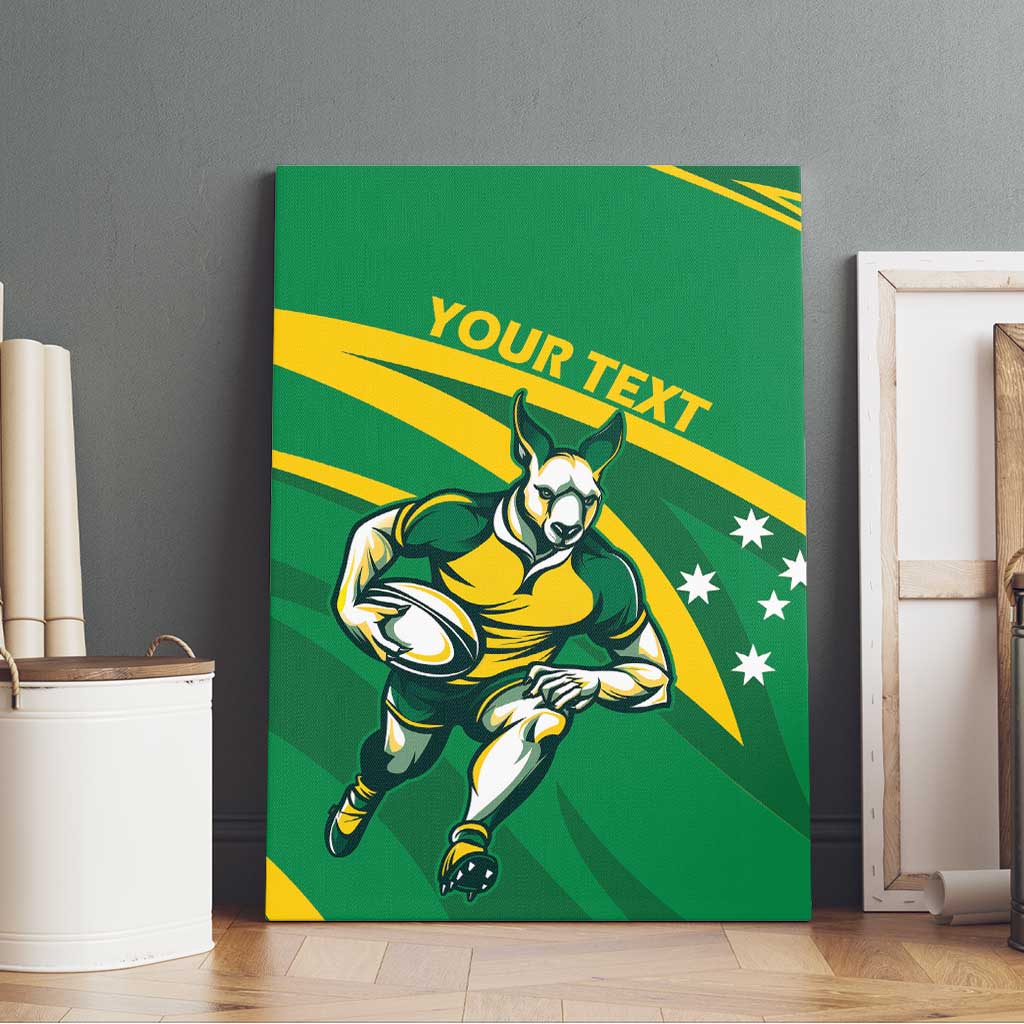 Personalized Australia Rugby Champion Canvas Wall Art Wallabies Mascot with Sporty Style