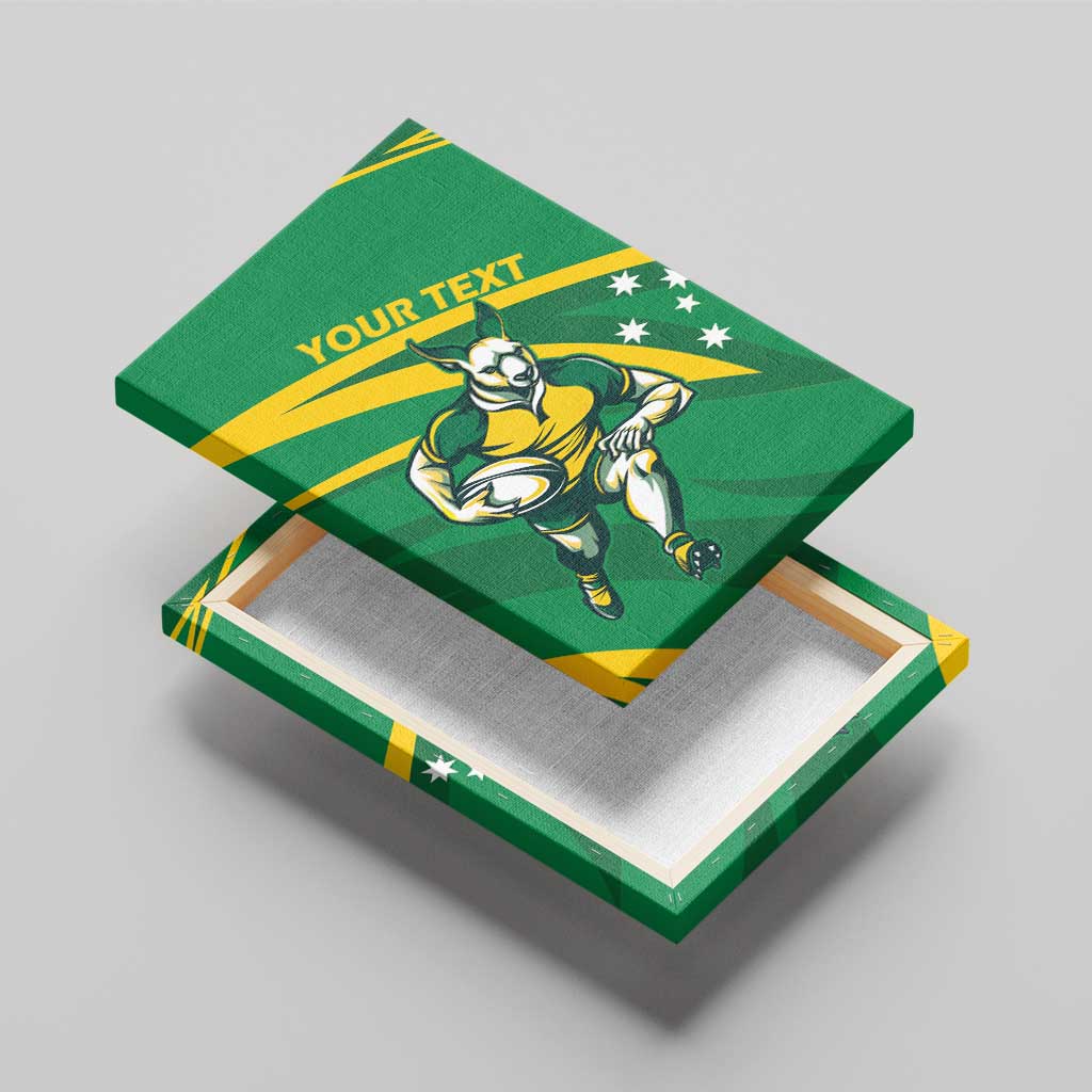 Personalized Australia Rugby Champion Canvas Wall Art Wallabies Mascot with Sporty Style