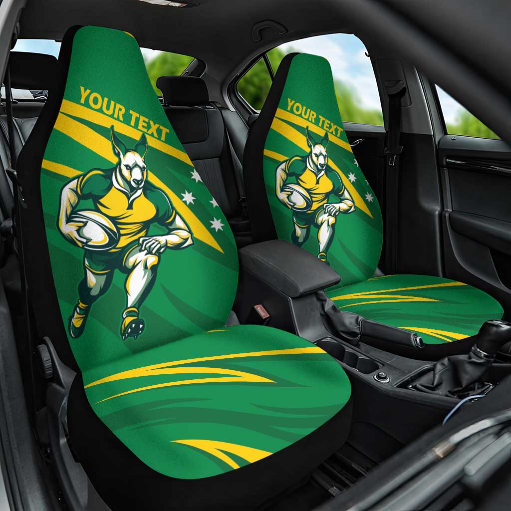 Personalized Australia Rugby Champion Car Seat Cover Wallabies Mascot with Sporty Style