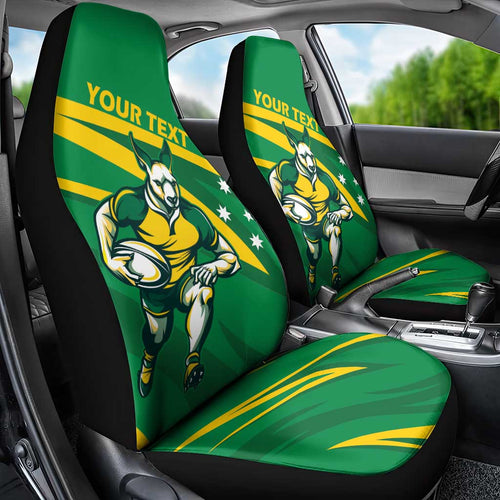 Personalized Australia Rugby Champion Car Seat Cover Wallabies Mascot with Sporty Style