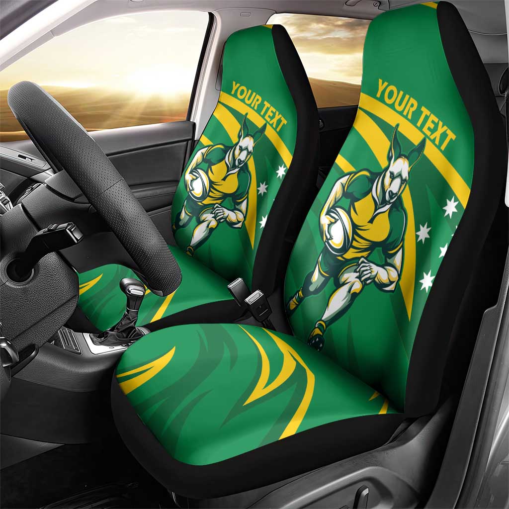 Personalized Australia Rugby Champion Car Seat Cover Wallabies Mascot with Sporty Style