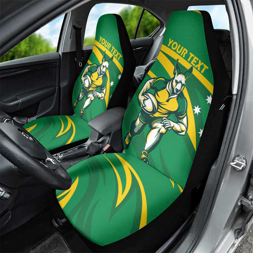 Personalized Australia Rugby Champion Car Seat Cover Wallabies Mascot with Sporty Style