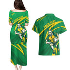 Personalized Australia Rugby Champion Couples Matching Puletasi and Hawaiian Shirt Wallabies Mascot with Sporty Style