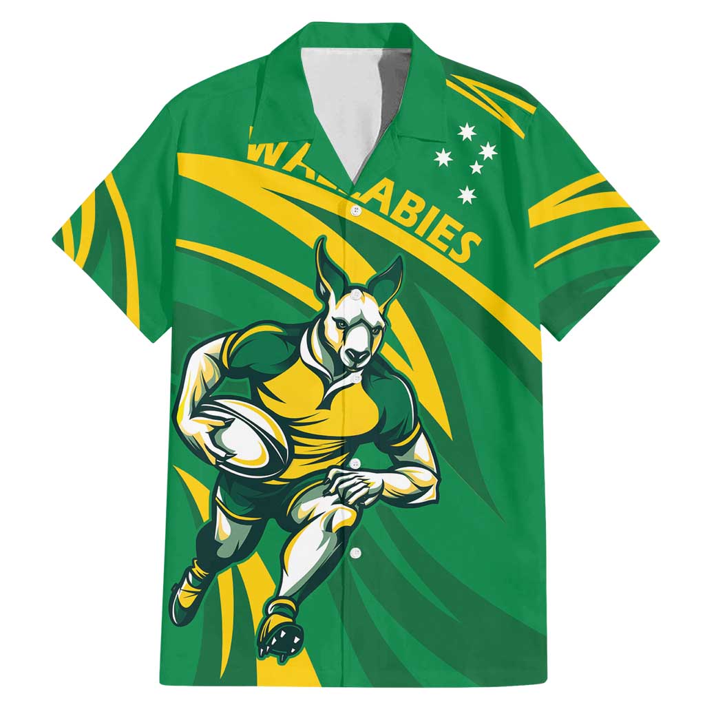 Personalized Australia Rugby Champion Family Matching Mermaid Dress and Hawaiian Shirt Wallabies Mascot with Sporty Style