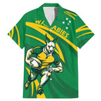 Personalized Australia Rugby Champion Family Matching Mermaid Dress and Hawaiian Shirt Wallabies Mascot with Sporty Style