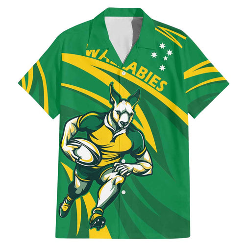 Personalized Australia Rugby Champion Family Matching Mermaid Dress and Hawaiian Shirt Wallabies Mascot with Sporty Style