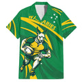 Personalized Australia Rugby Champion Family Matching Off Shoulder Maxi Dress and Hawaiian Shirt Wallabies Mascot with Sporty Style