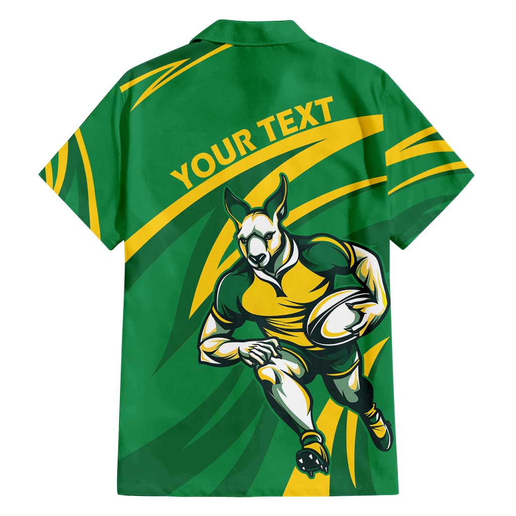 Personalized Australia Rugby Champion Family Matching Off Shoulder Maxi Dress and Hawaiian Shirt Wallabies Mascot with Sporty Style