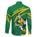Personalized Australia Rugby Champion Family Matching Off Shoulder Maxi Dress and Hawaiian Shirt Wallabies Mascot with Sporty Style