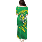 Personalized Australia Rugby Champion Family Matching Puletasi and Hawaiian Shirt Wallabies Mascot with Sporty Style