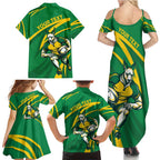 Personalized Australia Rugby Champion Family Matching Summer Maxi Dress and Hawaiian Shirt Wallabies Mascot with Sporty Style