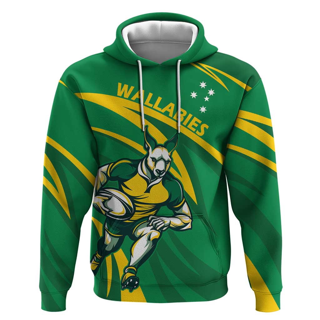 Personalized Australia Rugby Champion Hoodie Wallabies Mascot with Sporty Style