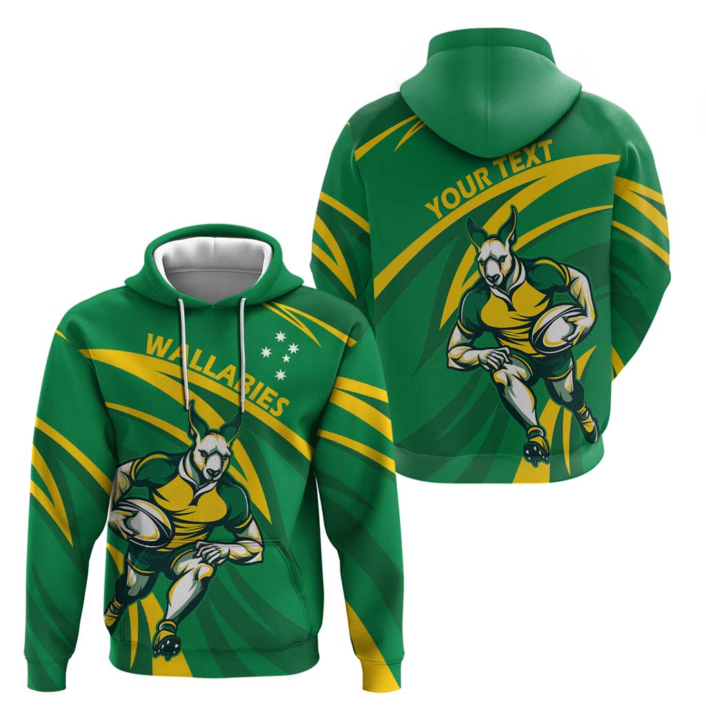 Personalized Australia Rugby Champion Hoodie Wallabies Mascot with Sporty Style