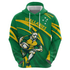 Personalized Australia Rugby Champion Hoodie Wallabies Mascot with Sporty Style