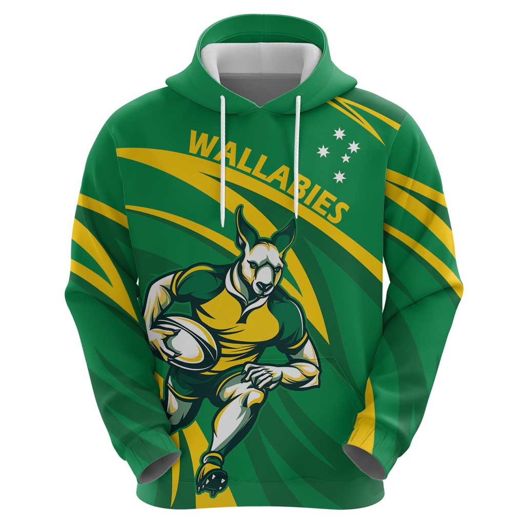 Personalized Australia Rugby Champion Hoodie Wallabies Mascot with Sporty Style
