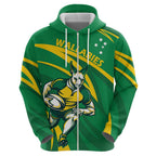 Personalized Australia Rugby Champion Hoodie Wallabies Mascot with Sporty Style