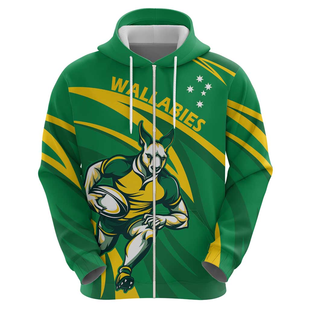 Personalized Australia Rugby Champion Hoodie Wallabies Mascot with Sporty Style