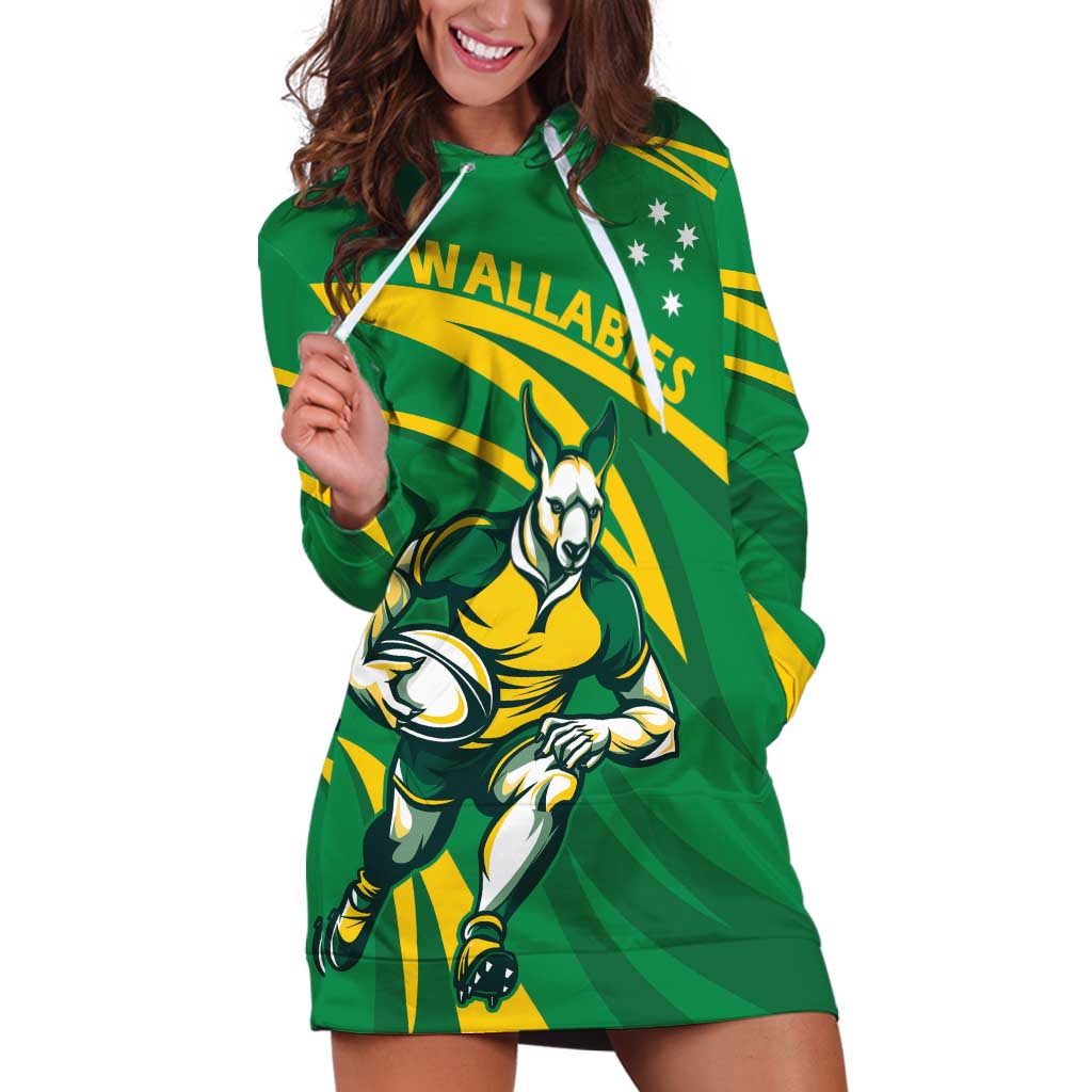 Personalized Australia Rugby Champion Hoodie Dress Wallabies Mascot with Sporty Style