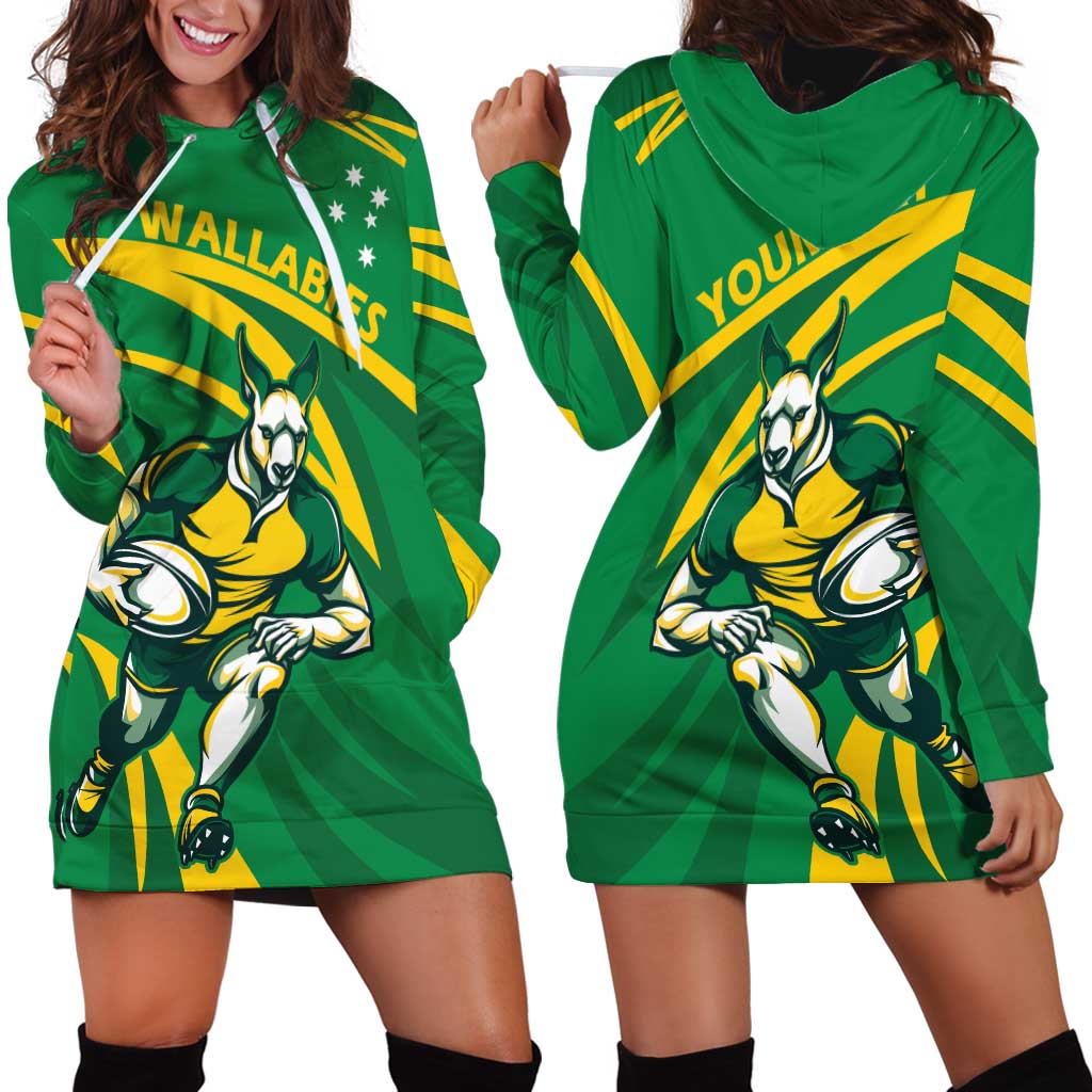 Personalized Australia Rugby Champion Hoodie Dress Wallabies Mascot with Sporty Style