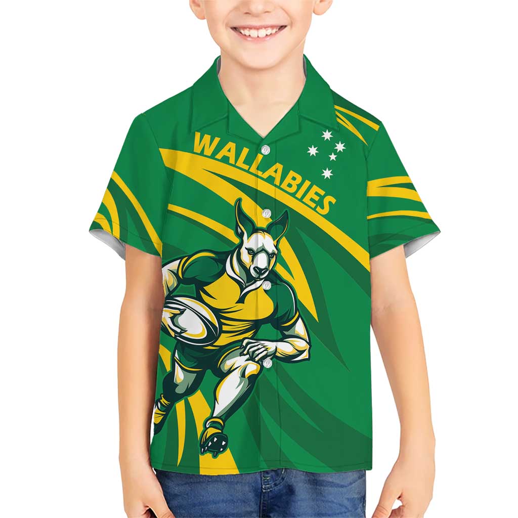 Personalized Australia Rugby Champion Kid Hawaiian Shirt Wallabies Mascot with Sporty Style