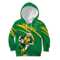 Personalized Australia Rugby Champion Kid Hoodie Wallabies Mascot with Sporty Style