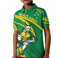 Personalized Australia Rugby Champion Kid Polo Shirt Wallabies Mascot with Sporty Style