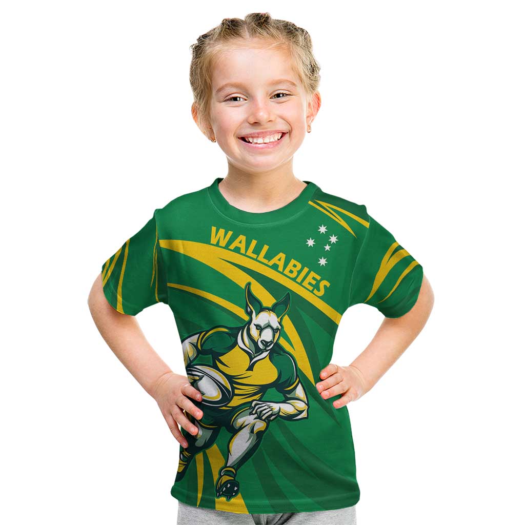 Personalized Australia Rugby Champion Kid T Shirt Wallabies Mascot with Sporty Style