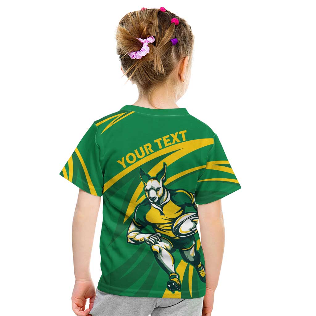 Personalized Australia Rugby Champion Kid T Shirt Wallabies Mascot with Sporty Style