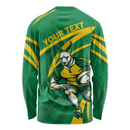 Personalized Australia Rugby Champion Long Sleeve Shirt Wallabies Mascot with Sporty Style