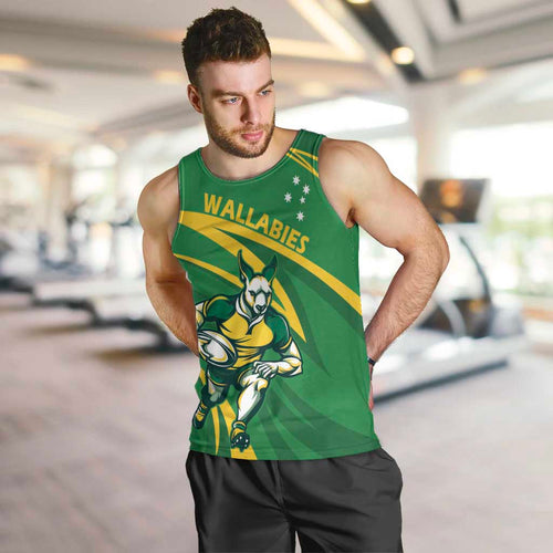 Personalized Australia Rugby Champion Men Tank Top Wallabies Mascot with Sporty Style