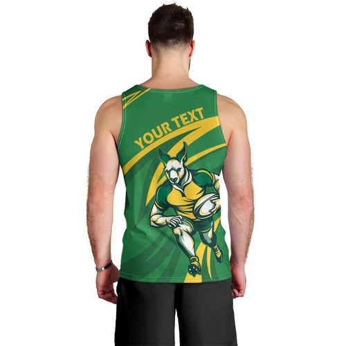 Personalized Australia Rugby Champion Men Tank Top Wallabies Mascot with Sporty Style