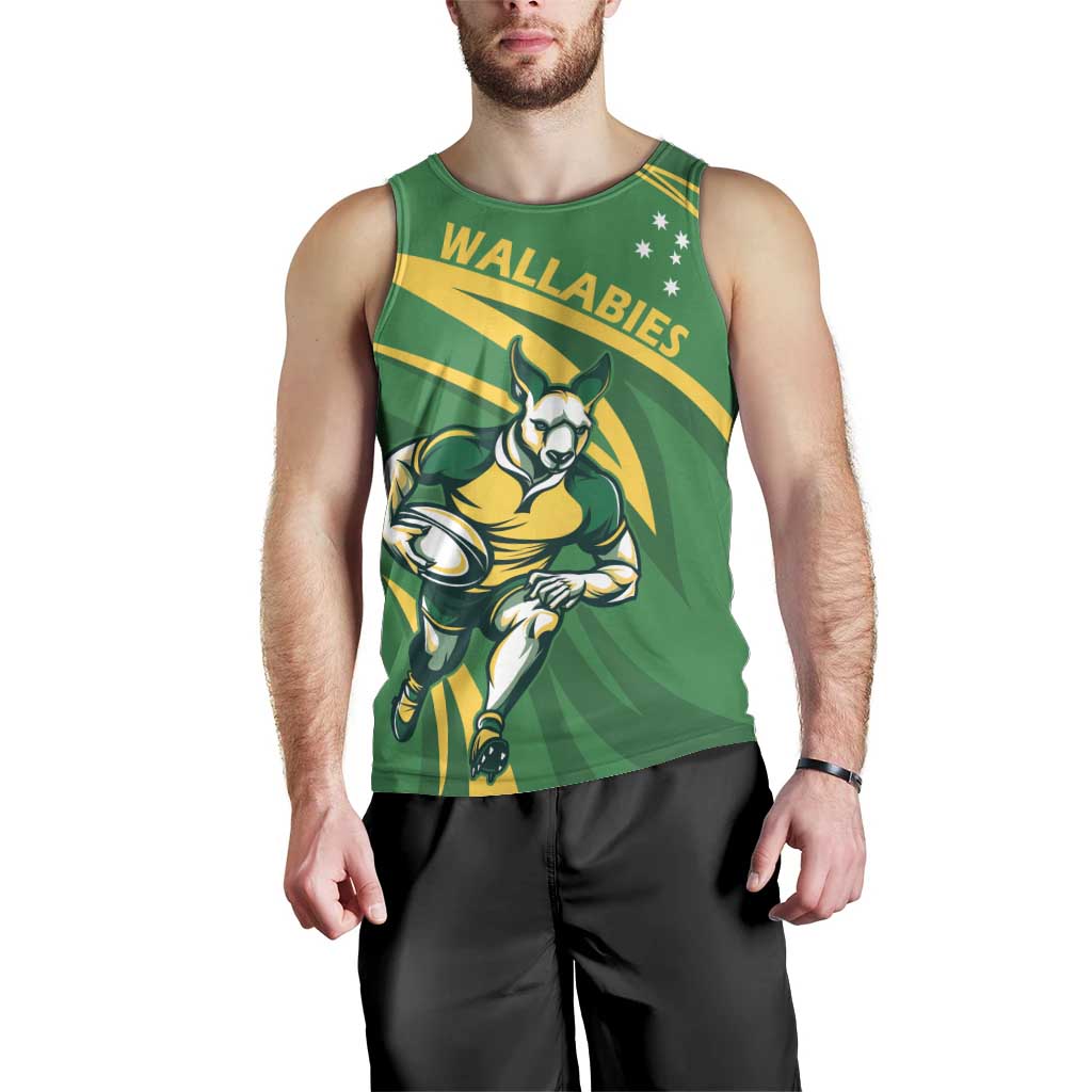 Personalized Australia Rugby Champion Men Tank Top Wallabies Mascot with Sporty Style
