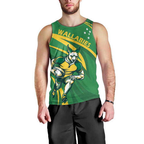 Personalized Australia Rugby Champion Men Tank Top Wallabies Mascot with Sporty Style