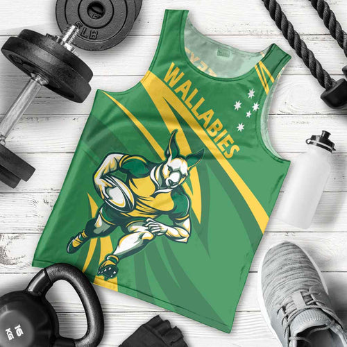 Personalized Australia Rugby Champion Men Tank Top Wallabies Mascot with Sporty Style