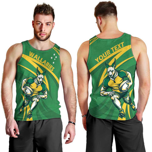 Personalized Australia Rugby Champion Men Tank Top Wallabies Mascot with Sporty Style