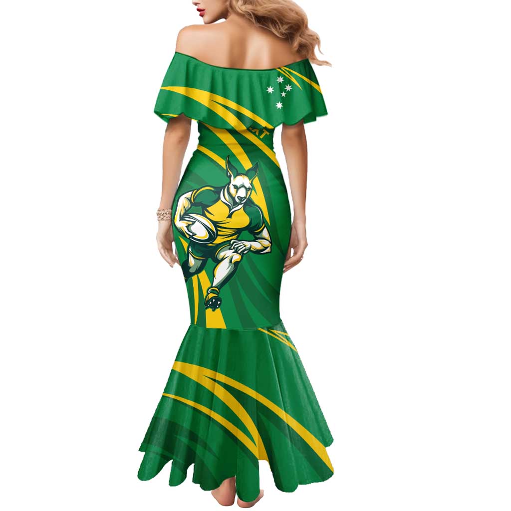 Personalized Australia Rugby Champion Mermaid Dress Wallabies Mascot with Sporty Style