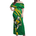 Personalized Australia Rugby Champion Off Shoulder Maxi Dress Wallabies Mascot with Sporty Style