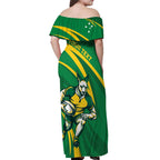 Personalized Australia Rugby Champion Off Shoulder Maxi Dress Wallabies Mascot with Sporty Style