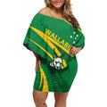 Personalized Australia Rugby Champion Off Shoulder Short Dress Wallabies Mascot with Sporty Style