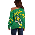 Personalized Australia Rugby Champion Off Shoulder Sweater Wallabies Mascot with Sporty Style