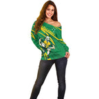 Personalized Australia Rugby Champion Off Shoulder Sweater Wallabies Mascot with Sporty Style