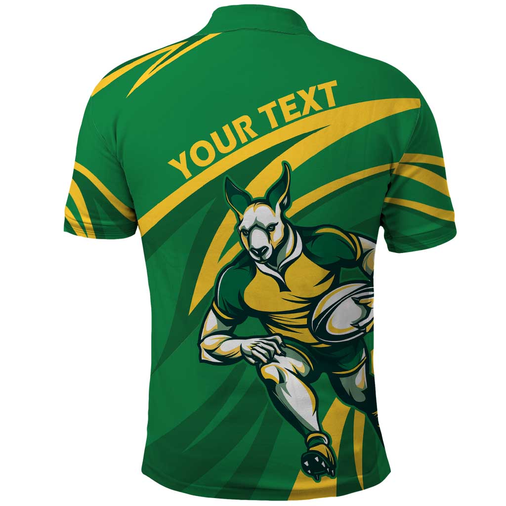 Personalized Australia Rugby Champion Polo Shirt Wallabies Mascot with Sporty Style