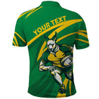 Personalized Australia Rugby Champion Polo Shirt Wallabies Mascot with Sporty Style