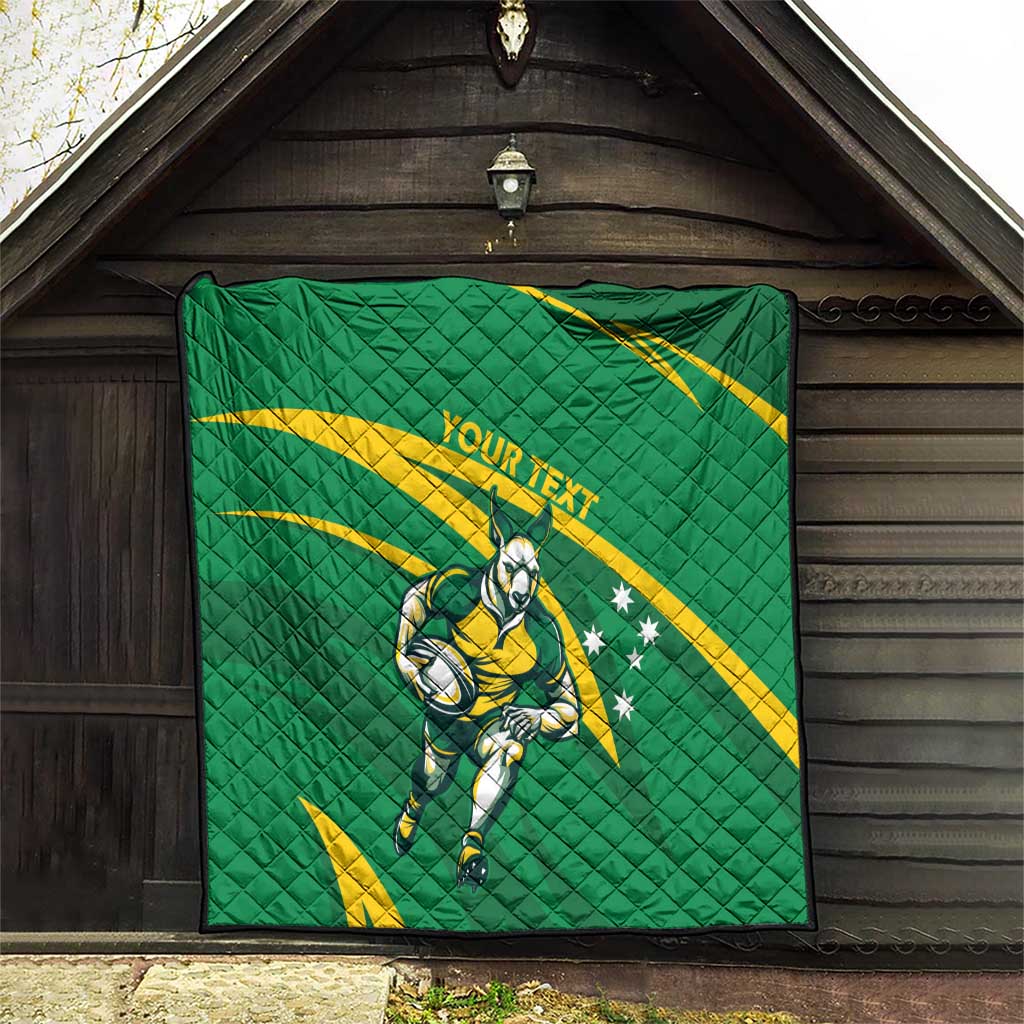 Personalized Australia Rugby Champion Quilt Wallabies Mascot with Sporty Style
