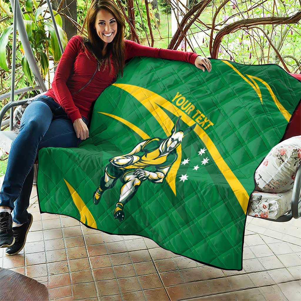 Personalized Australia Rugby Champion Quilt Wallabies Mascot with Sporty Style